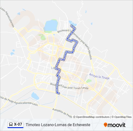 X-07 Bus Line Map