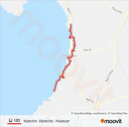 102 Bus Line Map