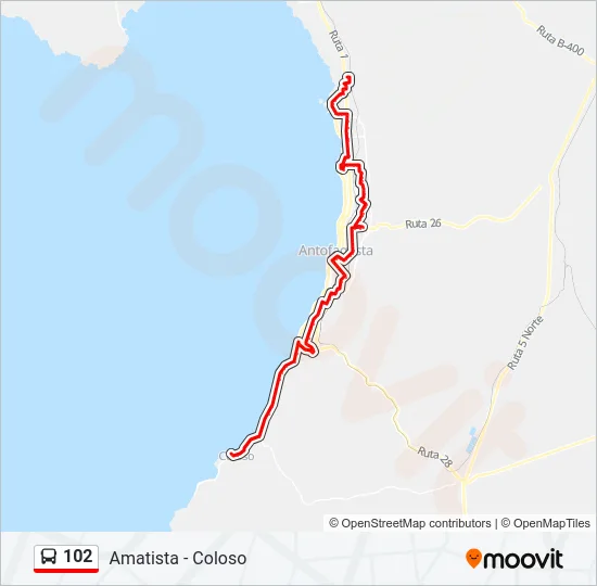 102 Bus Line Map