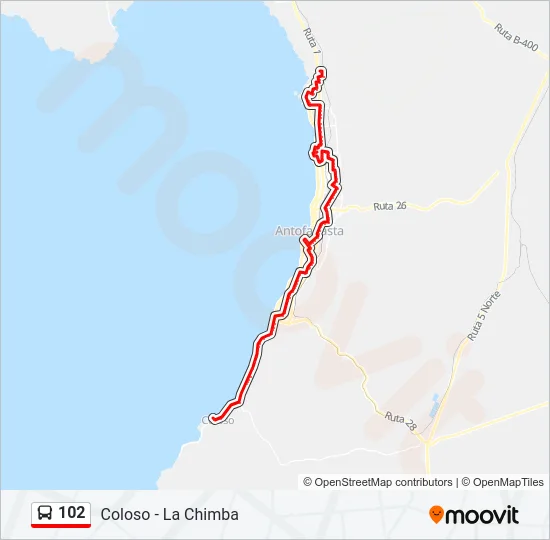 102 Bus Line Map