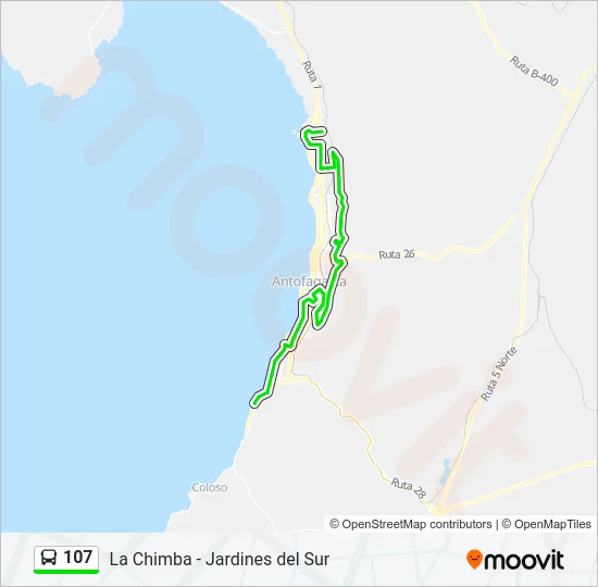 107 Bus Line Map