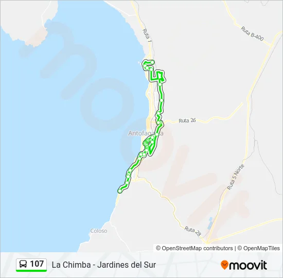 107 Bus Line Map