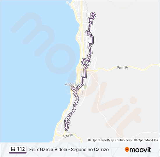 Mapa de 112 de autobús