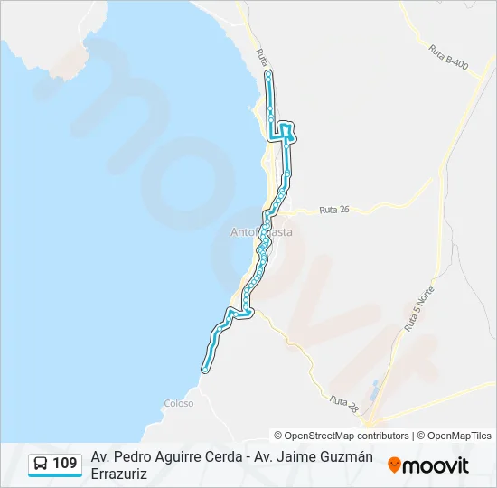 109 Bus Line Map