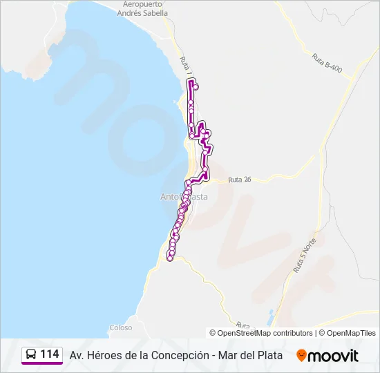 114 Bus Line Map