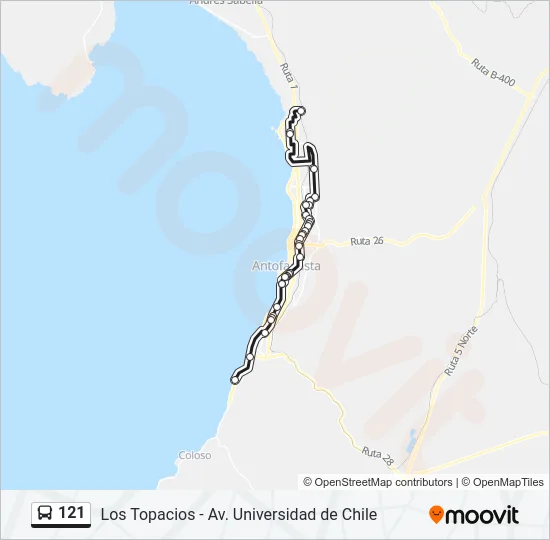 121 Bus Line Map