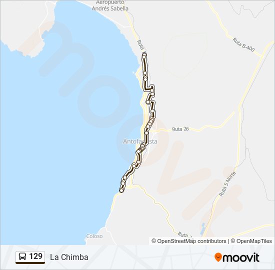 Mapa de 129 de autobús