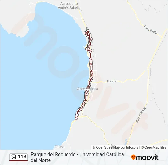 119 Bus Line Map