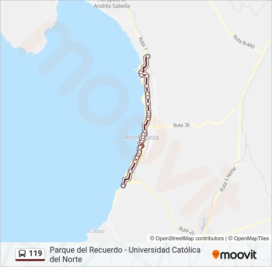 119 Bus Line Map