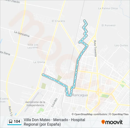 104 Bus Line Map