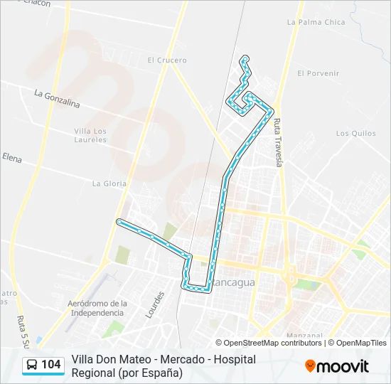 104 Bus Line Map