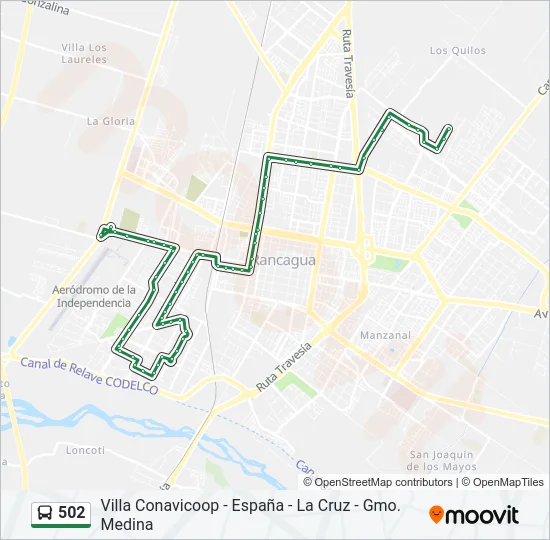 502 Bus Line Map