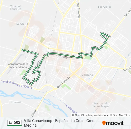 502 Bus Line Map