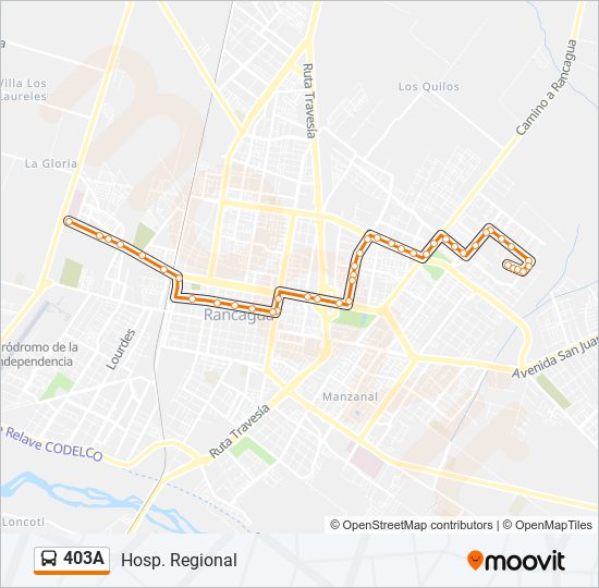 Mapa de 403A de autobús