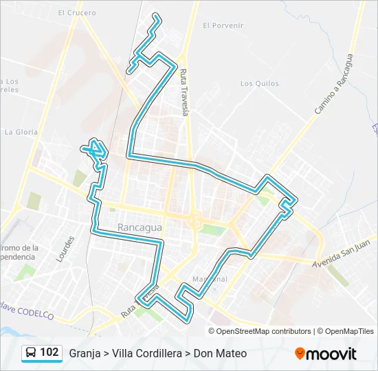 102 Bus Line Map