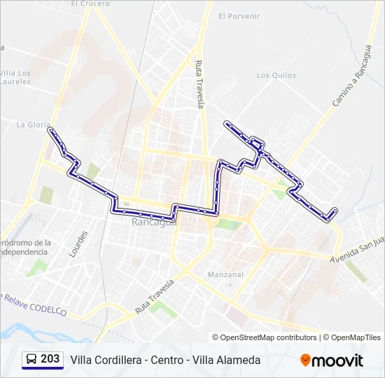 203 Bus Line Map