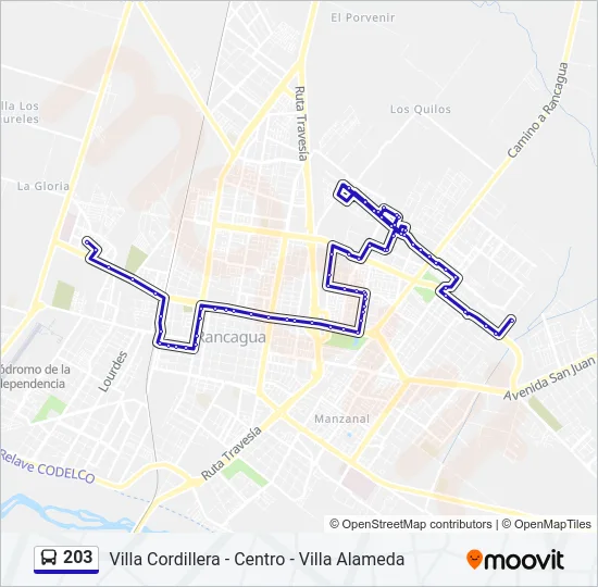 203 Bus Line Map