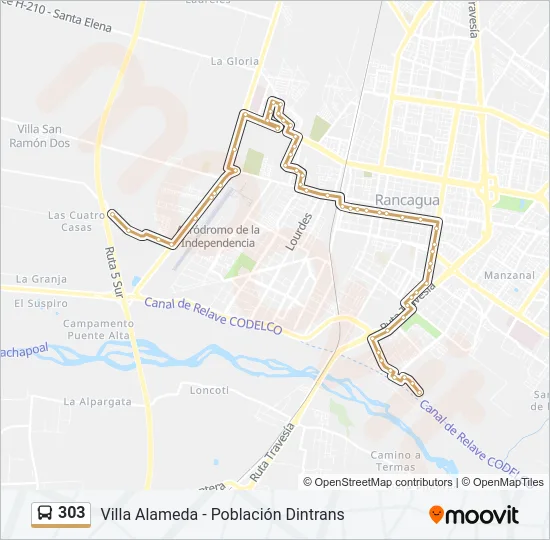 303 Bus Line Map