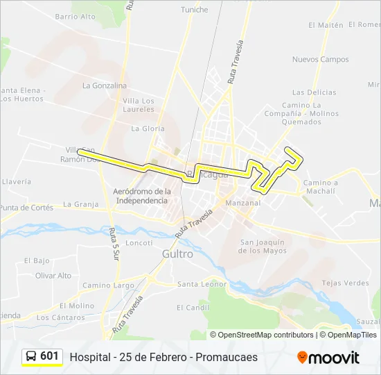 601 Bus Line Map
