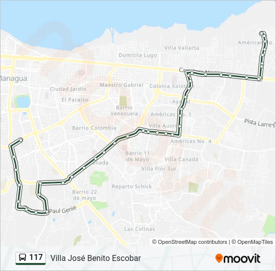 117 Bus Line Map