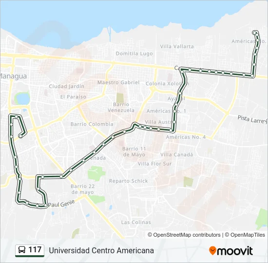 117 Bus Line Map