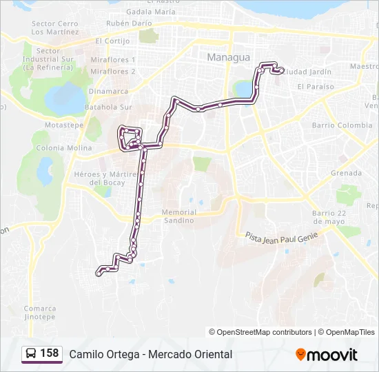 158 Bus Line Map