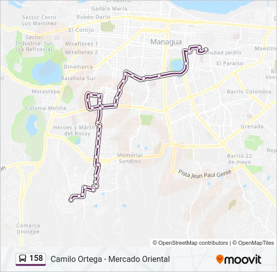 158 Bus Line Map