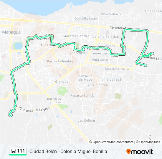 111 bus Line Map