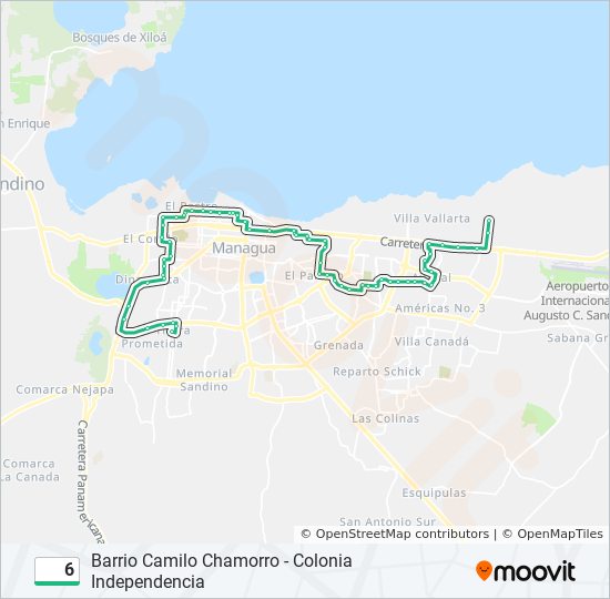 Mapa de 6 de autobús