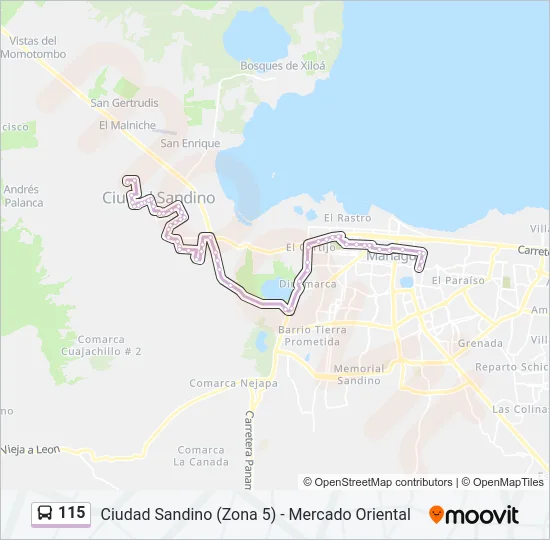 115 Bus Line Map