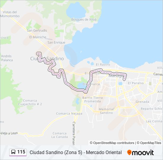 115 bus Line Map