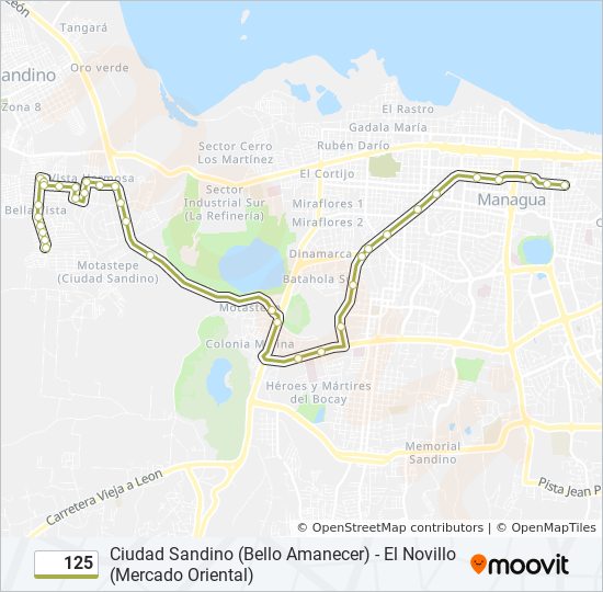 Mapa de 125 de autobús