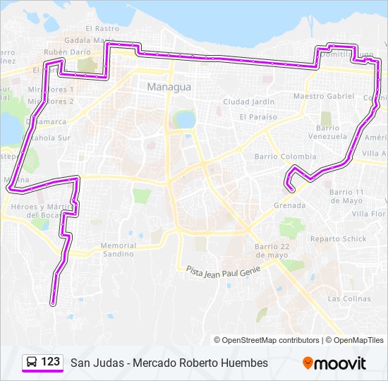 123 bus Line Map