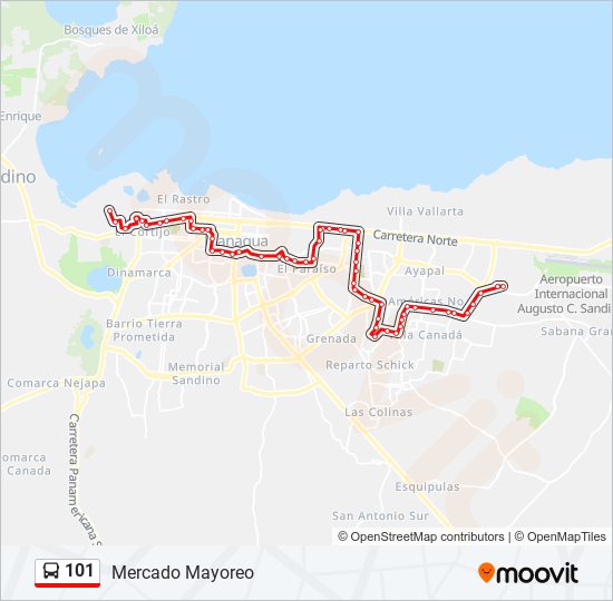 101 bus Line Map