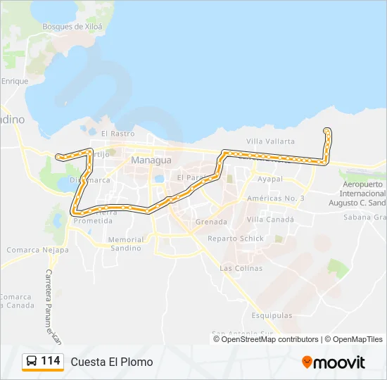 114 Bus Line Map