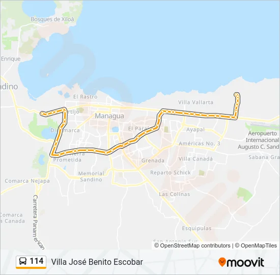 114 Bus Line Map