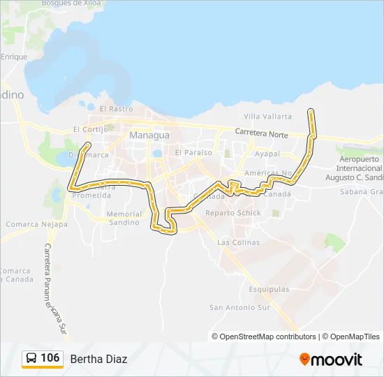106 Bus Line Map