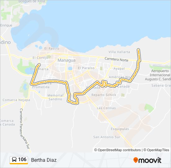 Mapa de 106 de autobús