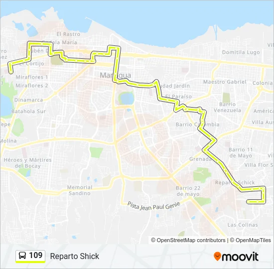 109 Bus Line Map