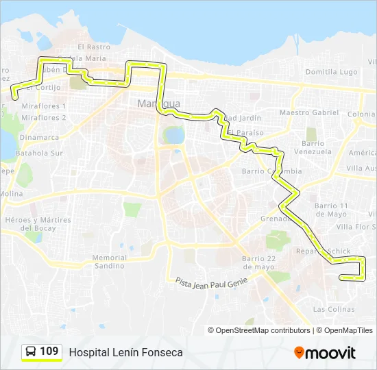 109 Bus Line Map