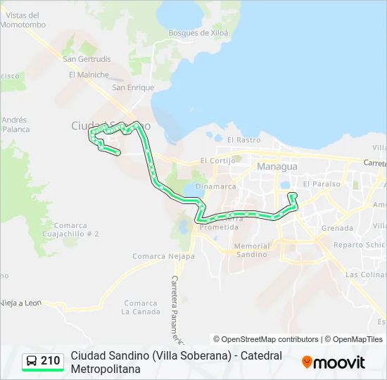210 Bus Line Map