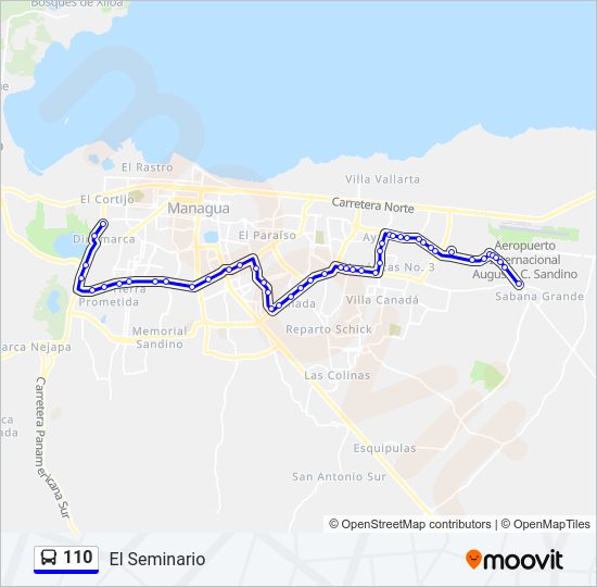 Mapa de 110 de autobús