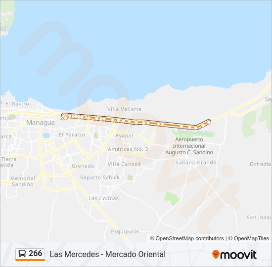 Mapa de 266 de autobús
