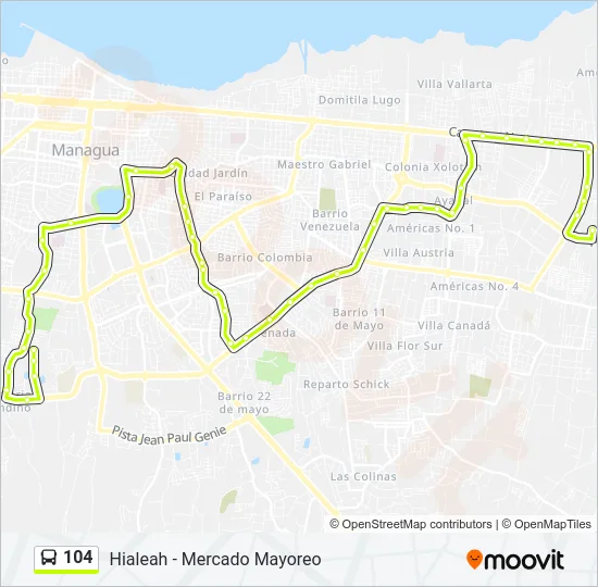 104 Bus Line Map