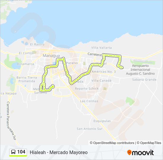 Mapa de 104 de autobús