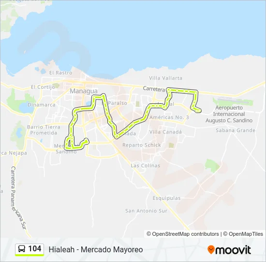 104 Bus Line Map