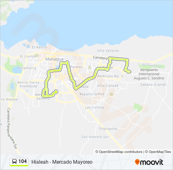 104 bus Line Map