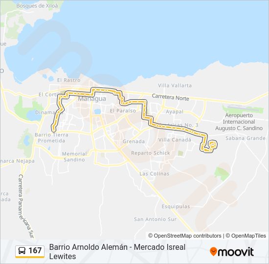 Mapa de 167 de autobús