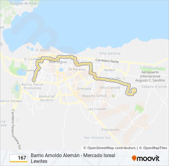 167 bus Line Map