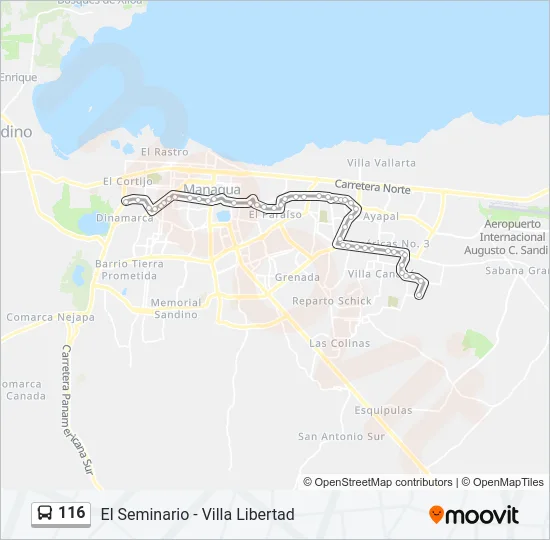 116 Bus Line Map